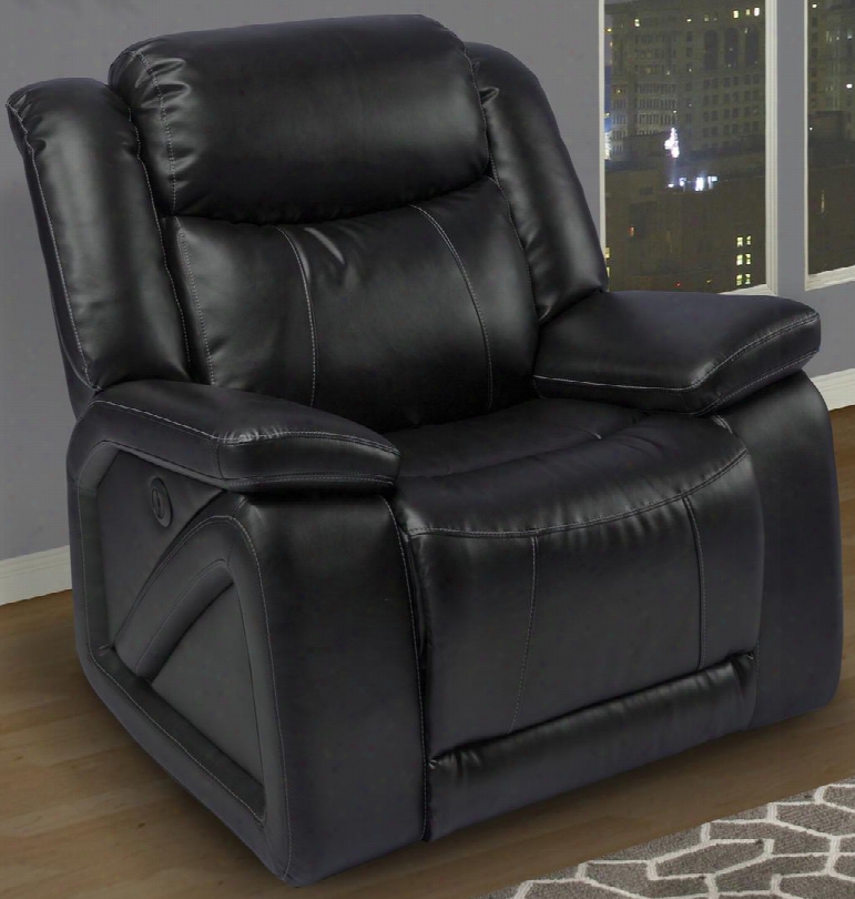 22-324-13-mbk Soho 42" Glider Recliner With Power Mechanism Bonded Leather Match Hardwood Frame Fiber Fill Backs Sinuous Spring "no Sag" Deck And Memory