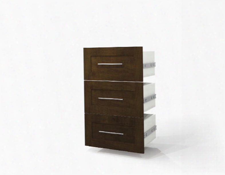 26163-1169 Pur 3-drawer Set For 25" Storage Un It With Simple Pulls And Molding Detail In