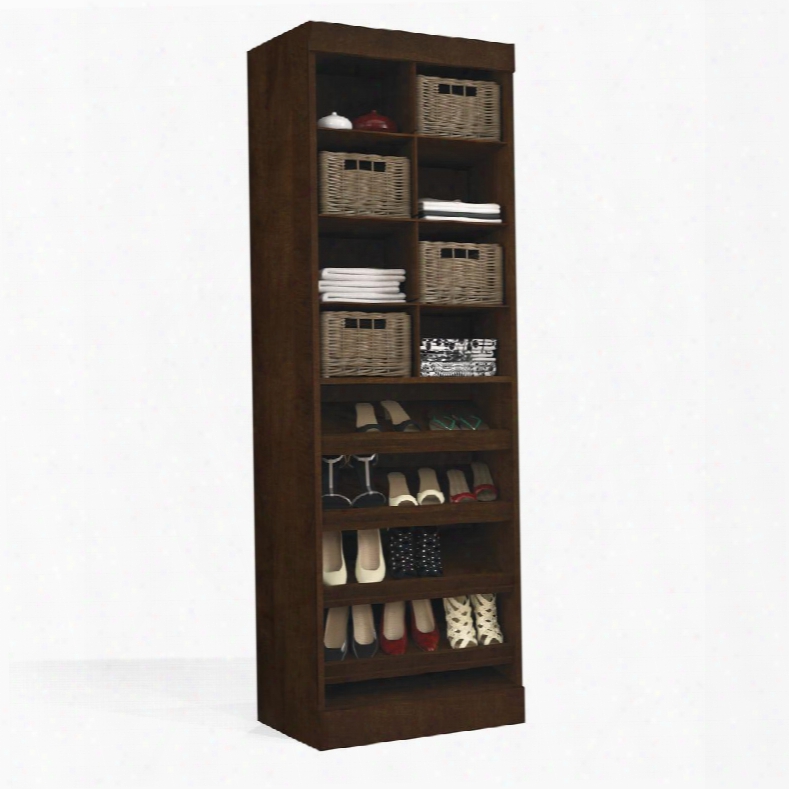 26164-69 Pur 84" Tall Multi-storage Cubby With Four Slanted Shelves In