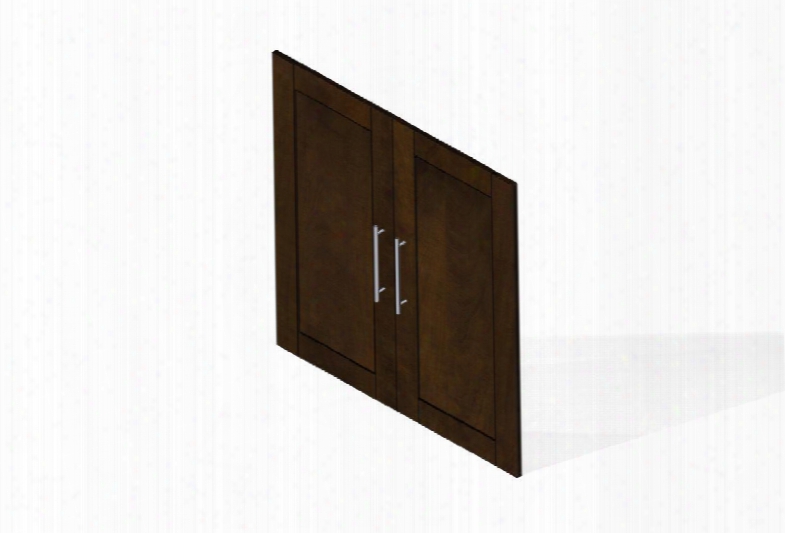 26166-1169 Pur 2-door Set For 36" Storage Unit With Simple Pulls Annd Molding Detail In