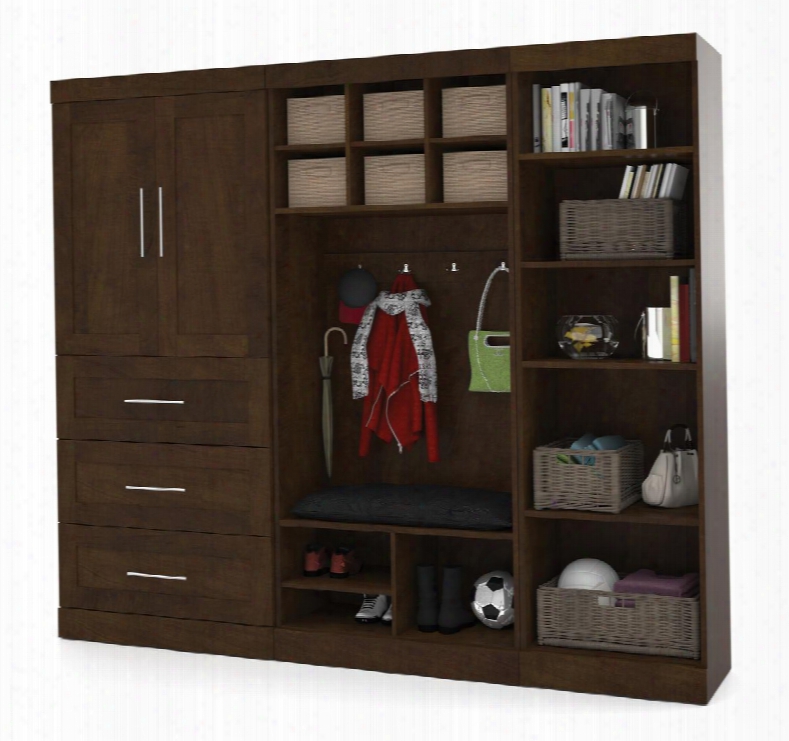 26855-69 Pur 97" Mudroom Kit With Simple Pulls And Three Adjustable Shelves In