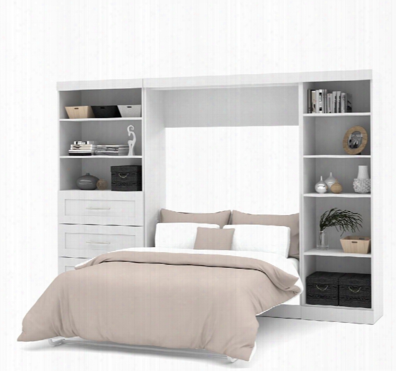 26892-17 Pur 120" Full Wall Bed Kit Including Three Drawers With Simple Pulls And Molding Detail In