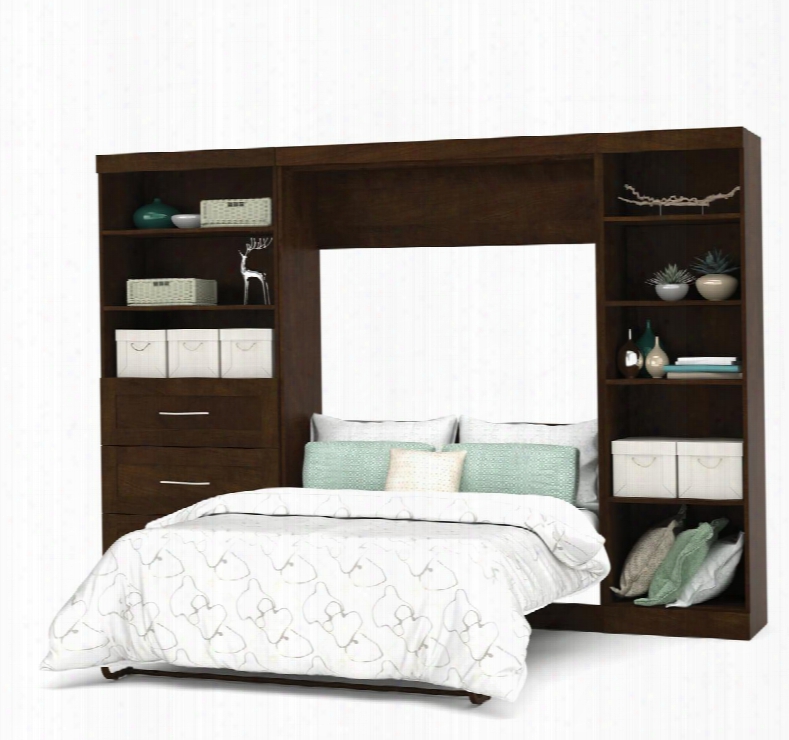 26892-69 Pur 120" Full Wall Bed Kit Including Three Drawers With Simple Pulls And Molding Detail In