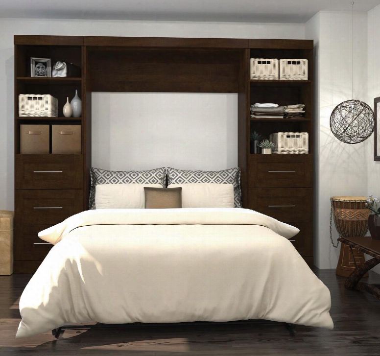26894-69 Pur 109" Full Wall Bed Kit Including Six Drawers With Simple Pulls And Molding Detail In