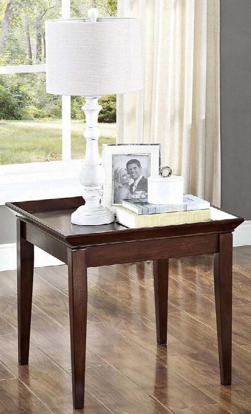 30-709-20 Terrace End Table With Top Storage Contemporary Design Molding And Tapered Legs In