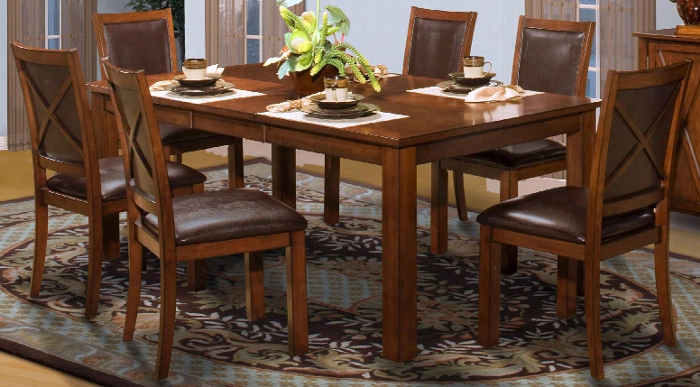 4011610cc Aspen Standard 5 Piece Dining Room Set With Rectagnle Dining Table And Four Chairs In Burnished
