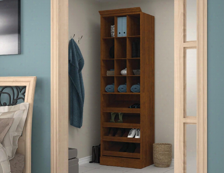 40164-63 Versatile 84.7" Tall Cubby Storage Unit With Burn Scratch And Stain Resistant And Molding Detail In Tuscany