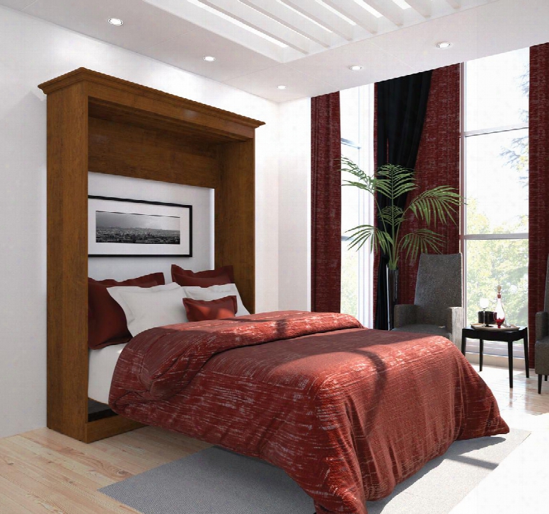 40183-63 Versatile 85" Tall Full Wall Bed With Simple Pulls And Molding Detail In Tuscany