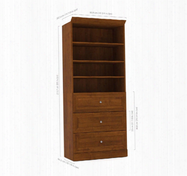 40850-63 Versatile 36" Storage Unit Including Three Drawers With Simple Pulls And Molding Detail In Tuscany