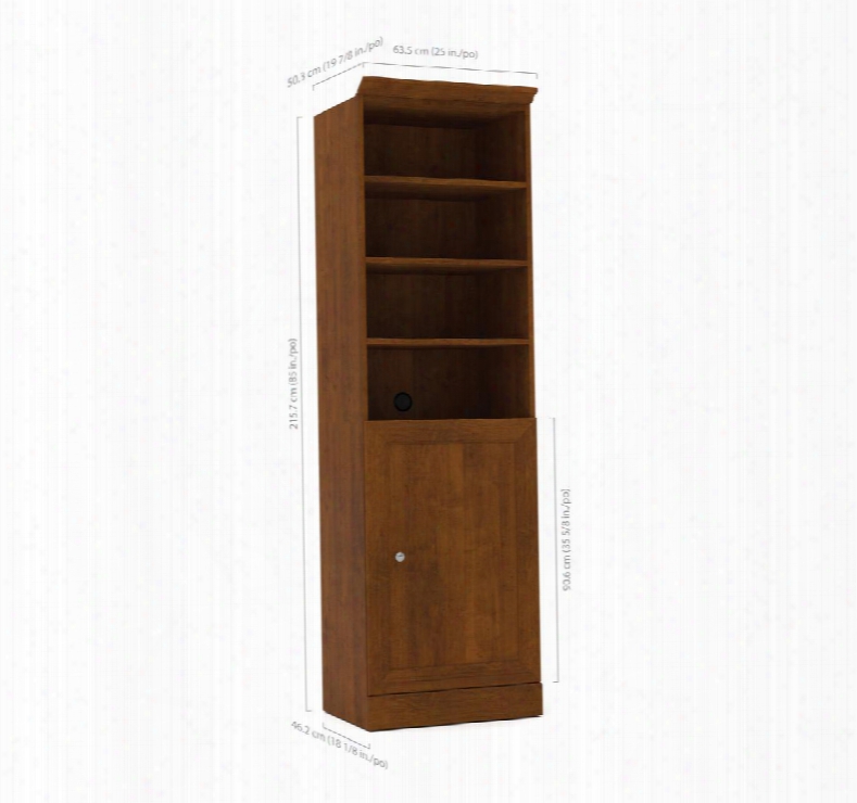 40873-63 Versatile 85" Tall Storage Unit Including One Door With Simple Pulls And Molding Detail In Tuscany