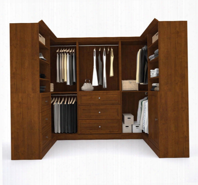 40875-63 Versatile 108" Corner Kit Including Six Drawers And One Door With Simple Pulls And Molding Detail In Tuscany