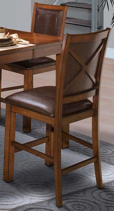 45-116-22 Aspen 20&quo T; Counter Dining Chair With Homespun Detailing Comfy Upholstered Seating Tapered Legs And Block Feet In Burnished