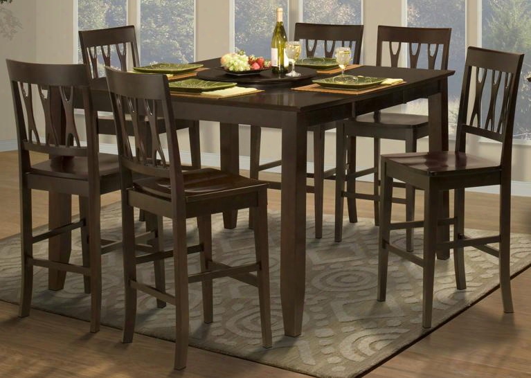 4500611accc Style 19 Seven Piece Counter Height Dining Room Set With Table And Six Abbie Chairs In