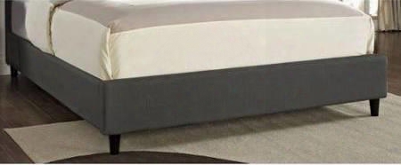 511-064 10" King Upholstered Footboard/rails With Solid Pine Wood Frame And Black Finish Tapered Legs In Neutral