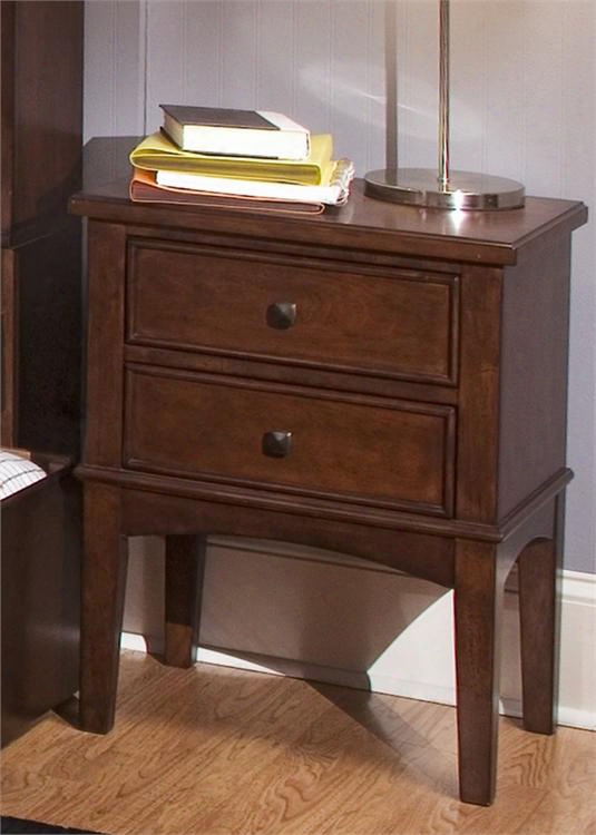 628-br60 Nightstand With French And English Dovetail Construction Antique Brass Decorative Hardware And Wood-on-wood Drawer Glides In Burnished Tobacco