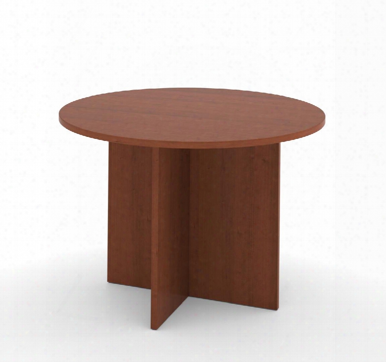 65770-76 42" Round Meeting Table With Scratch And Stain Resistant Surface In Cognac