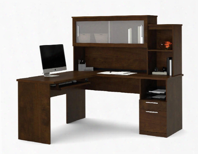 88420-69 Dayton L-shaped Desk With Scratch And Stain Resistant Surface And Simple Pulls In