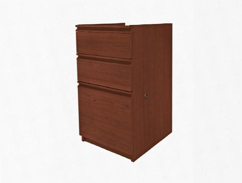 99620-2176 Prestige + Pedestal Including Three Drawers With One Lock Secures Bottom Two Drawers In Cognac