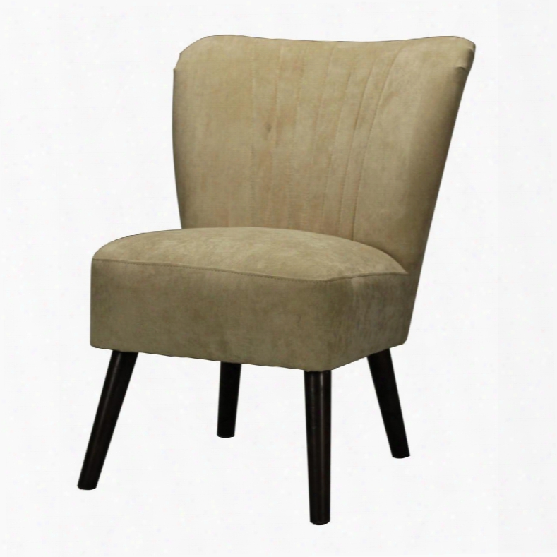 Adare Collection 133-008 25" Accent Chair With Mid Century Style Dark Mahogany Tapered Legs Birch Wood Construction And Fabric Upholstery In Cream