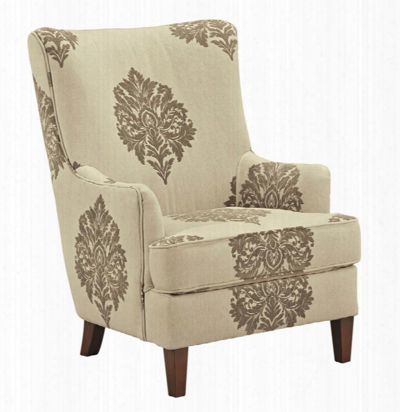 Berwyn View Collection 898xx21 30" Accent Chair With Fabric Upholstery Tapered Legs Piped Stitching And Traditional Style In
