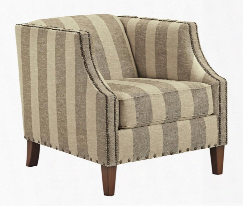 Berwyn View Collection 898xx22 30" Accent Chair With Fabric Upholstery Tapered Legs Nail Head Accents And Traditional Style In