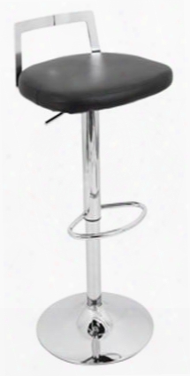 Bs-tw-flat Bk Nano Height Adjustable Barstool With Swivel In