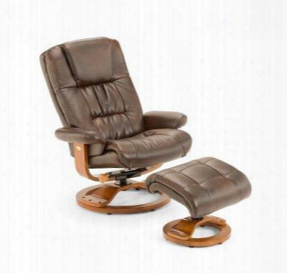 Casa-812-103 Espresso (brown) Bonded Leather Swivel Recliner With