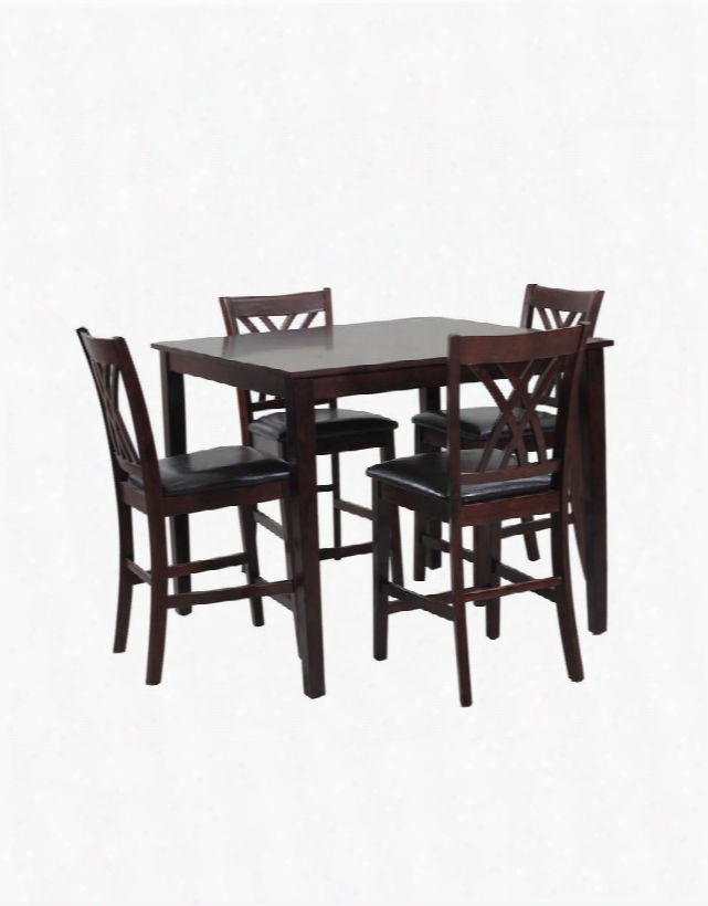 Daniel Collection 14d5029 5-piece Dining Room Set With Counter Height Table And 4x Side Chairs In