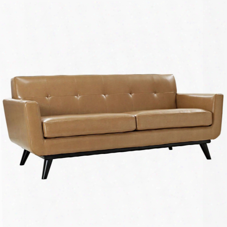 Eei-1337-tan Engage Bonded Leather Loveseat In Tan