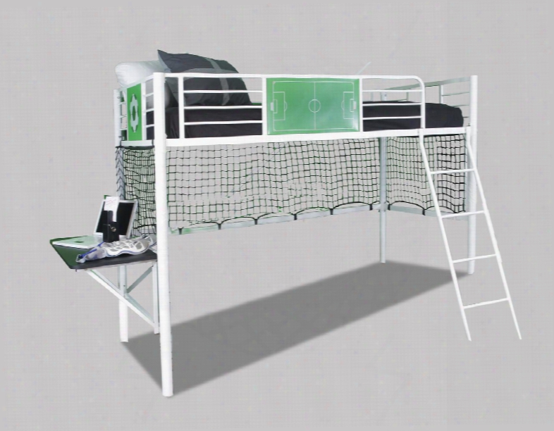 Post  Keeper Collection 14y2015lb 78" Loft Bed With Goal Net Study Desk And Heavy Gauge Powder Coated Tubular Steel Frame In