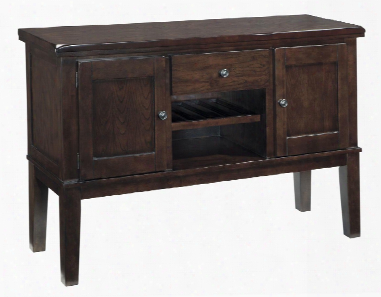 Haddigan D596-60 56" Dining Unoccupied Space Server With Adjustable Wine Rack And Shelf Tapered Legs And Rounded