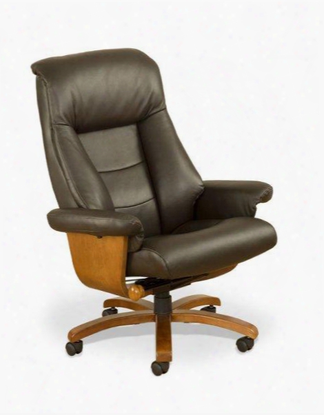 Mandal Office-lo3-40-103 Espresso (brown) Top Grain Leather Swivel Recliner With