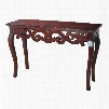 Huran Collection 6500828 47" Console with Carved Apron Rectangular Shape Tapered Legs and Mahogany Wood Materials in Mahogany Stain