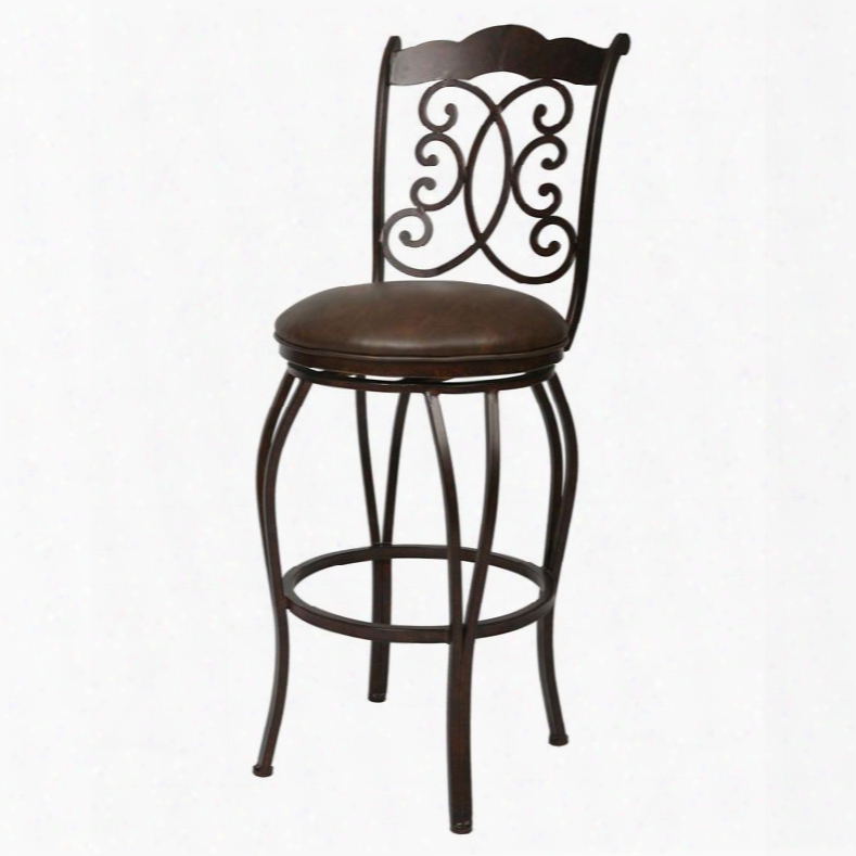 Qlah225239649 Athena 30 In. Rail Height Swivel Barstool In Dark