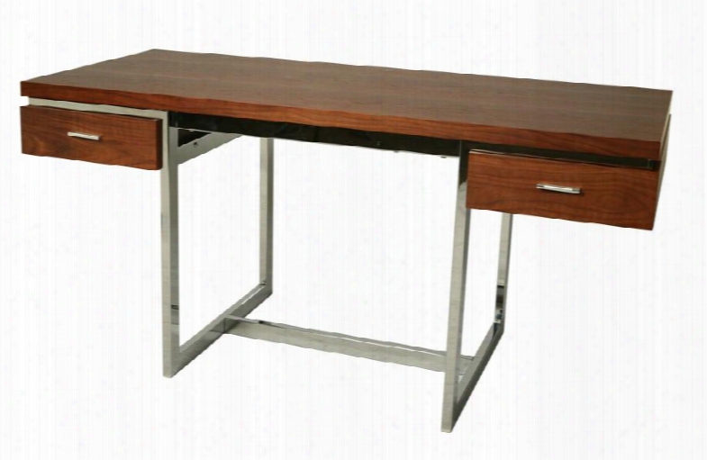 Qldt5177969 Dupont Offic E Desk In Chrome/walnut Veneer