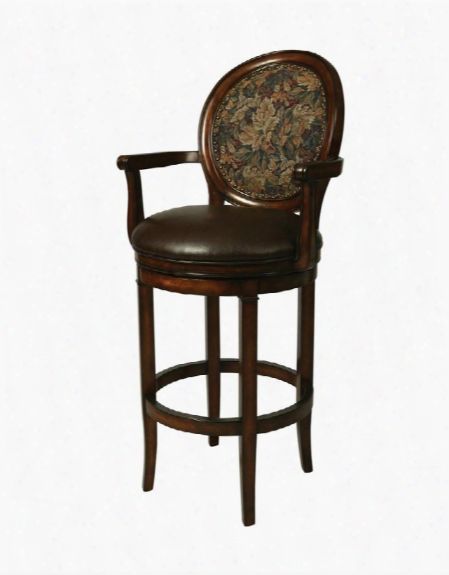 Qlnb227250068 Naples Bay 30 In. Bar Height Swivel Barstool With Arms In