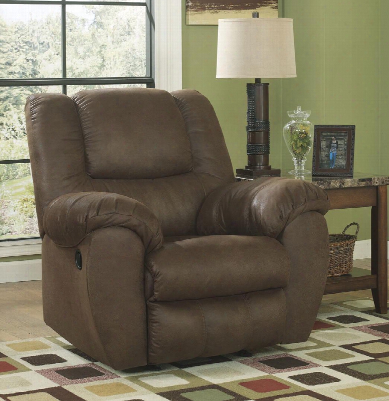 Quarterback 3270125 42" Canyon Rocker Recliner With Split Back Cushion Plush Padded Arms And Stitched Detailing In