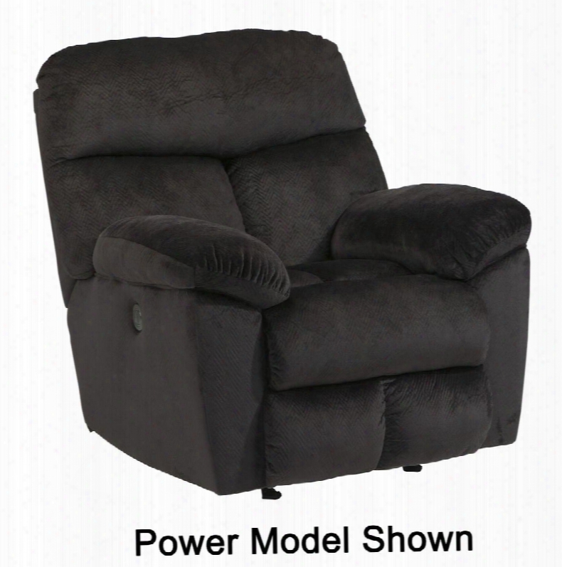 Saul 2230125 40" Wide Rocker Recline With Plush Padded Arms Thick Divided Back Cushion And Fabric Upholstery In