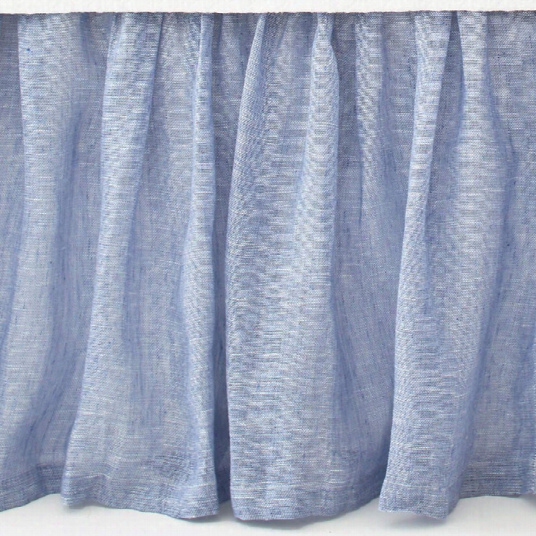 Savannah Linen Chambray French Blue Bed Skirt Design By Pine Cone Hill