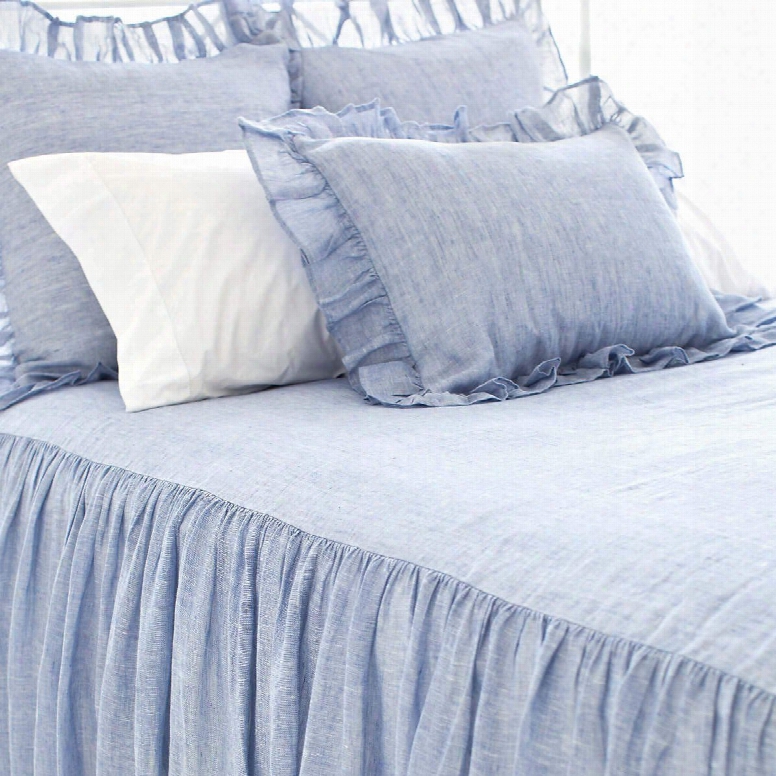 Savannah Linen Chambray French Blue Bedspread Design By Pine Cone Hill