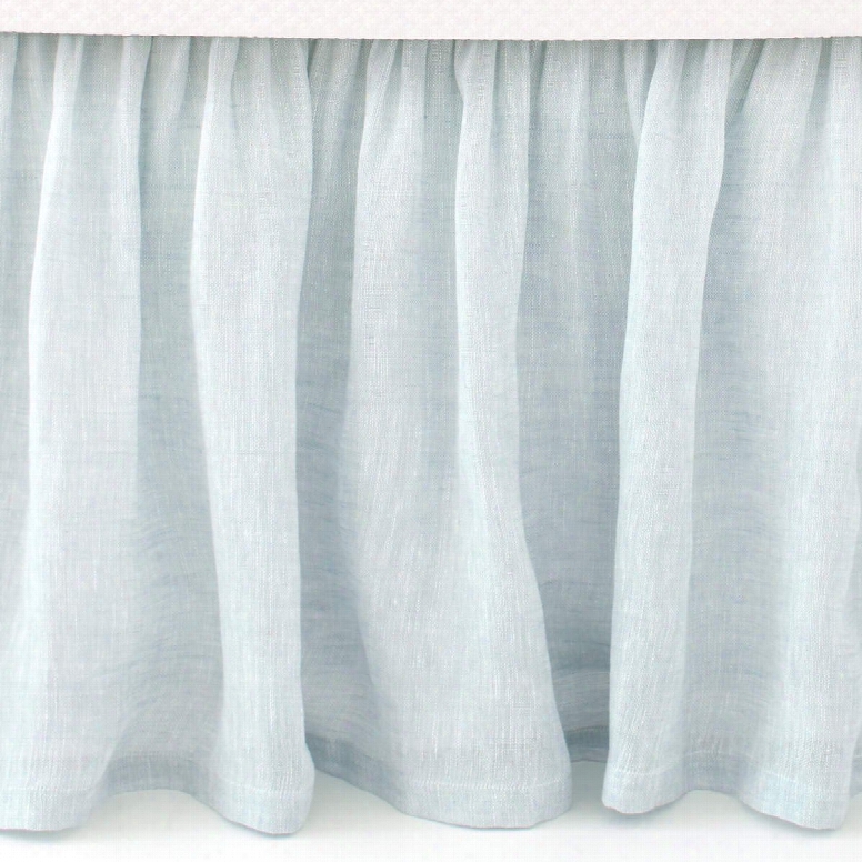 Savannah Linen Chambray Sky Bed Skirt Design By Pine Cone Hill