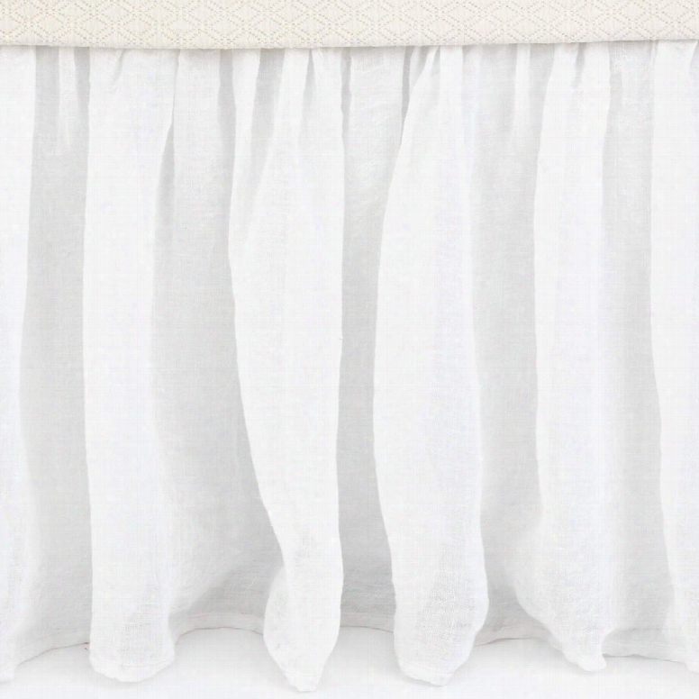 Savannah Linen Gazue White Bed Skirt Design By Pine Cone Hill