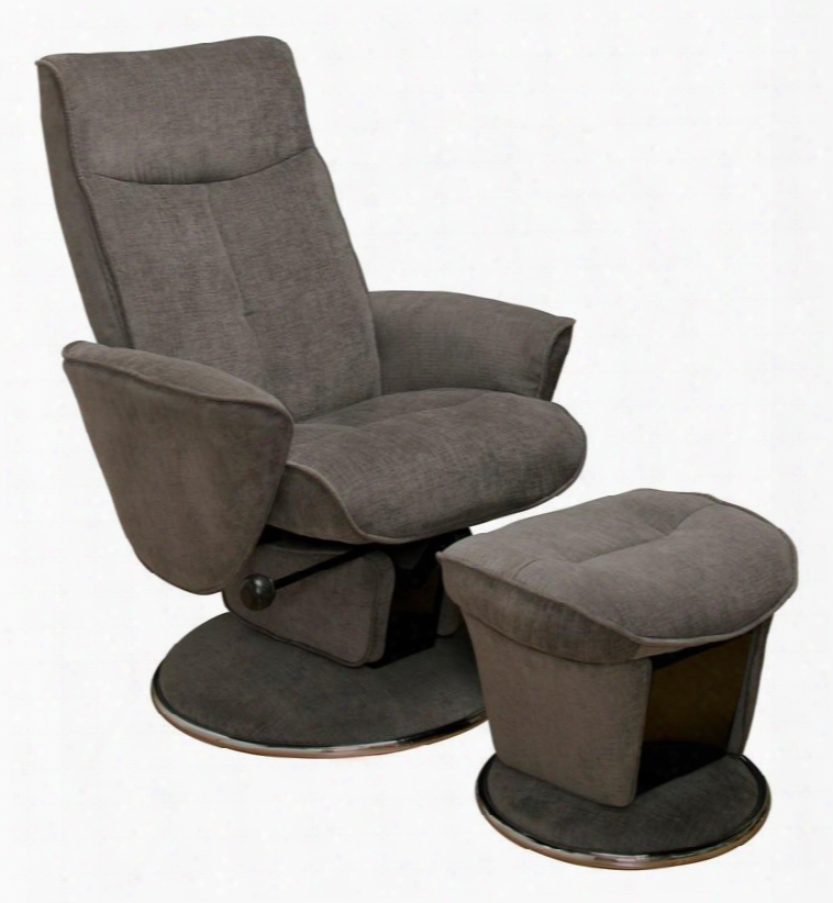 Selby-012-uph Charcoal (gray) Fabric Swivel Glider Recliner With