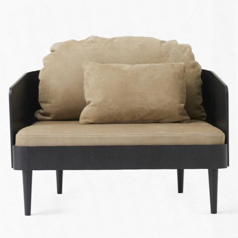 Septembre Arm Chair In Black Ash & Almond Leather Contrivance By Menu