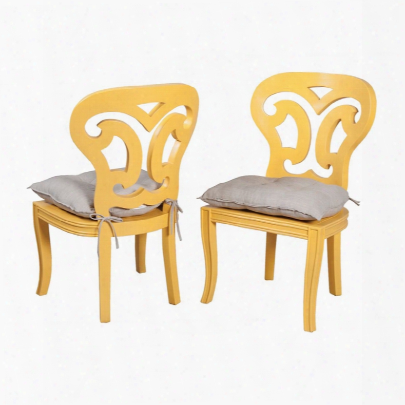 Set Of 2 Artifacts Side Chairs In Sunflower Yellow Design By Burke Decor Home