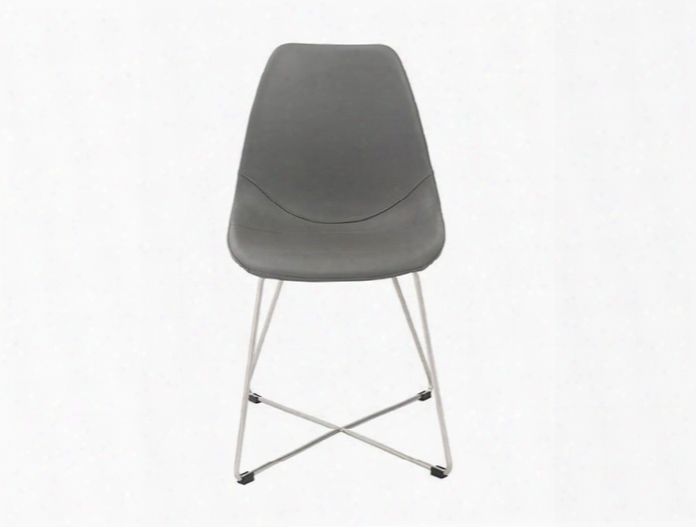 Set Of Four Anahita Side Chairs In Grey Leatherette Design By Euro Style