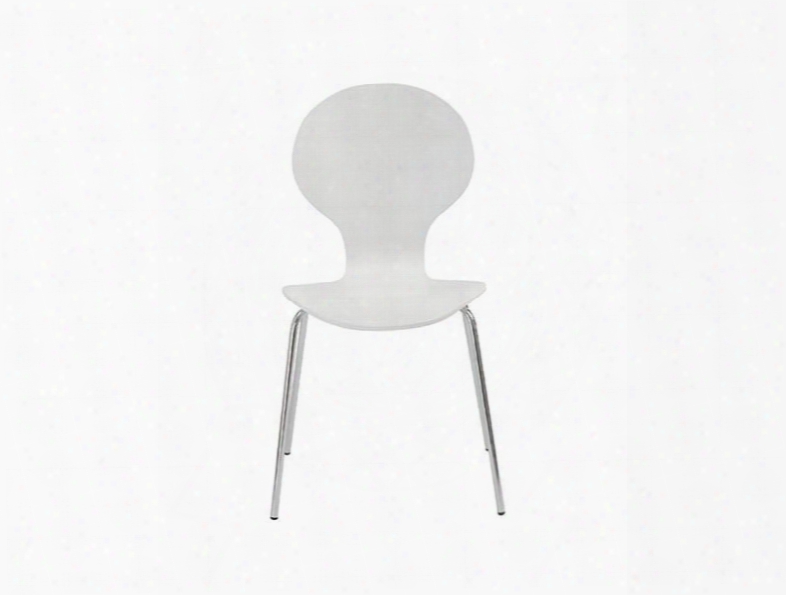 Set Of Four Bunny Side Chairs In White Design By Euro Style