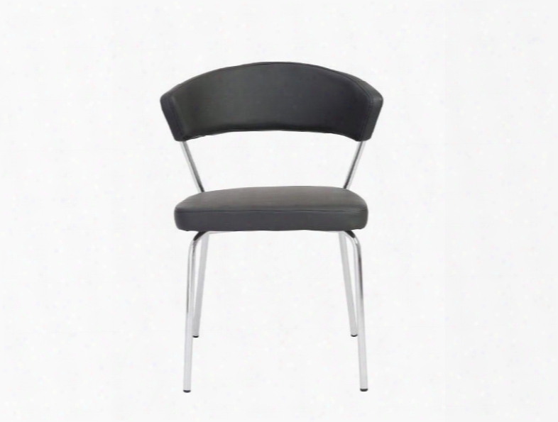 Set Of Four Draco Side Chairs In B1ack Design By Euro Style