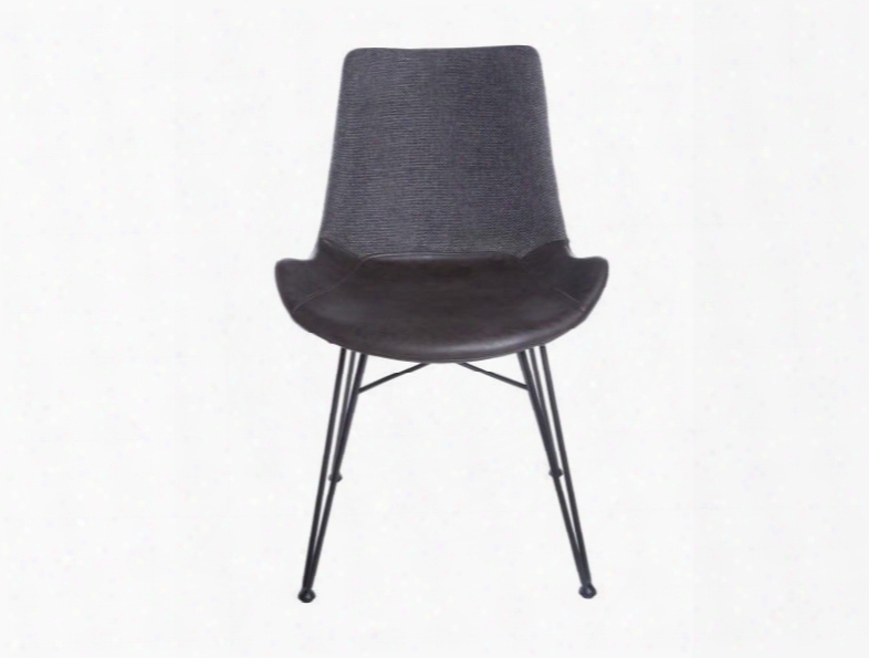 Set Of Two Alisa Side Chairs In Dark Grey & Black Design By Euro Style