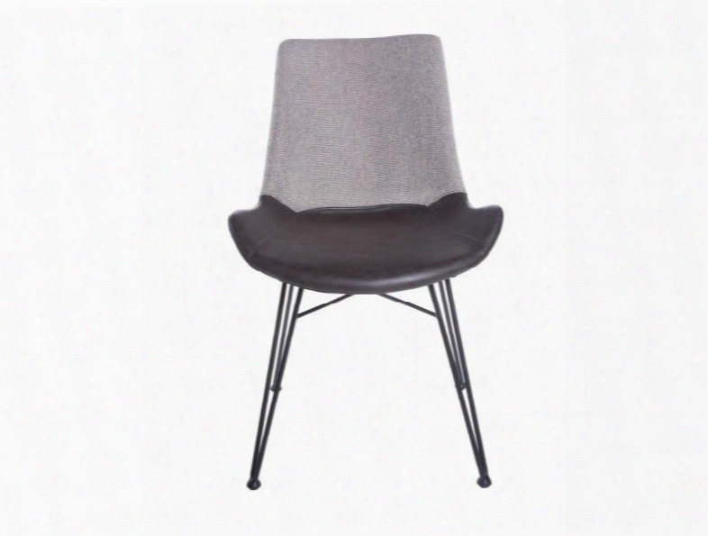 Set Of Two Alisa Side Chairs In Light Grey & Black Design By Euro Style